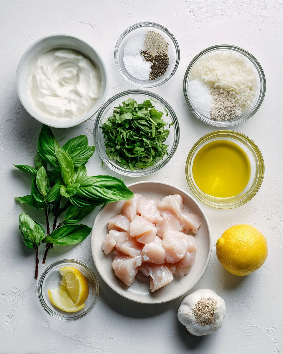 Lemon Basil Chicken Kebabs