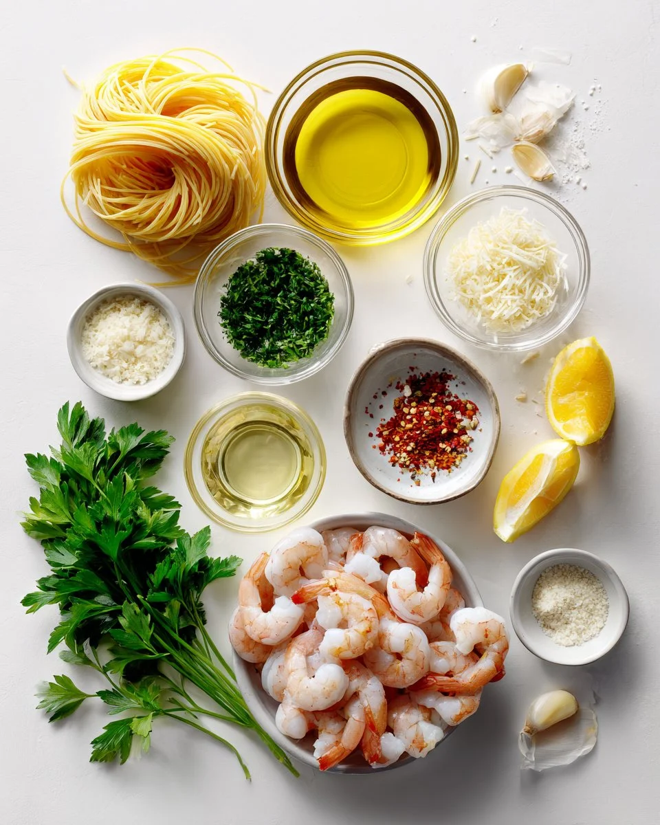 Lemony Shrimp Pasta with Garlic and Oil