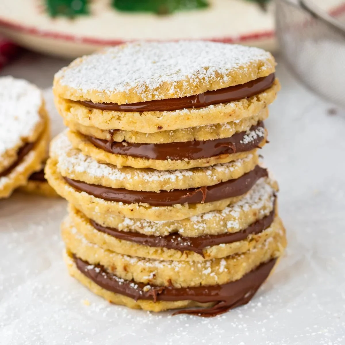 Nutella Shortbread Sandwich Cookies