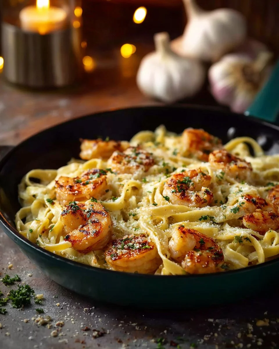 Parmesan Shrimp Fettuccine