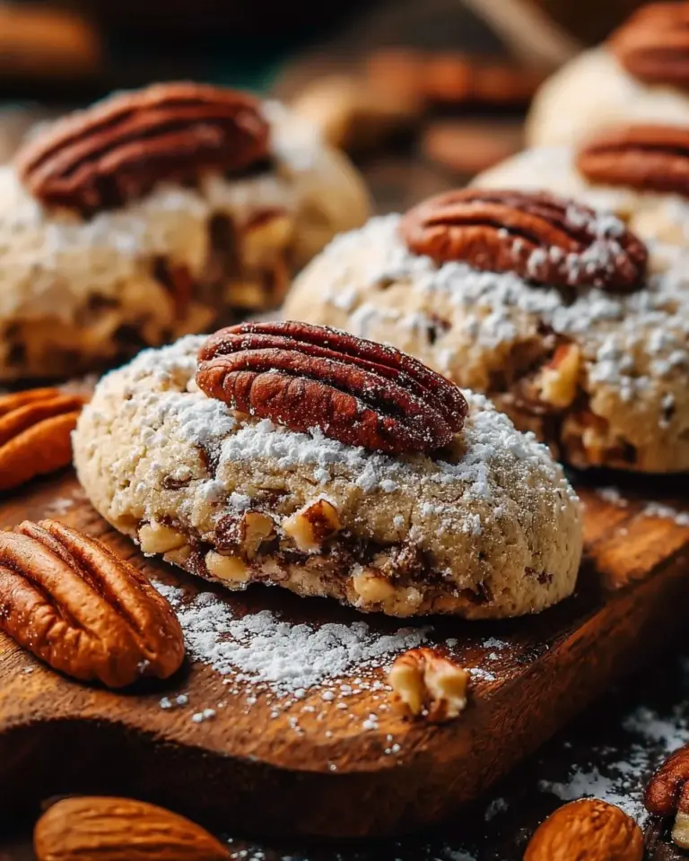 Delicious homemade Pecan Finger Cookies on a plate