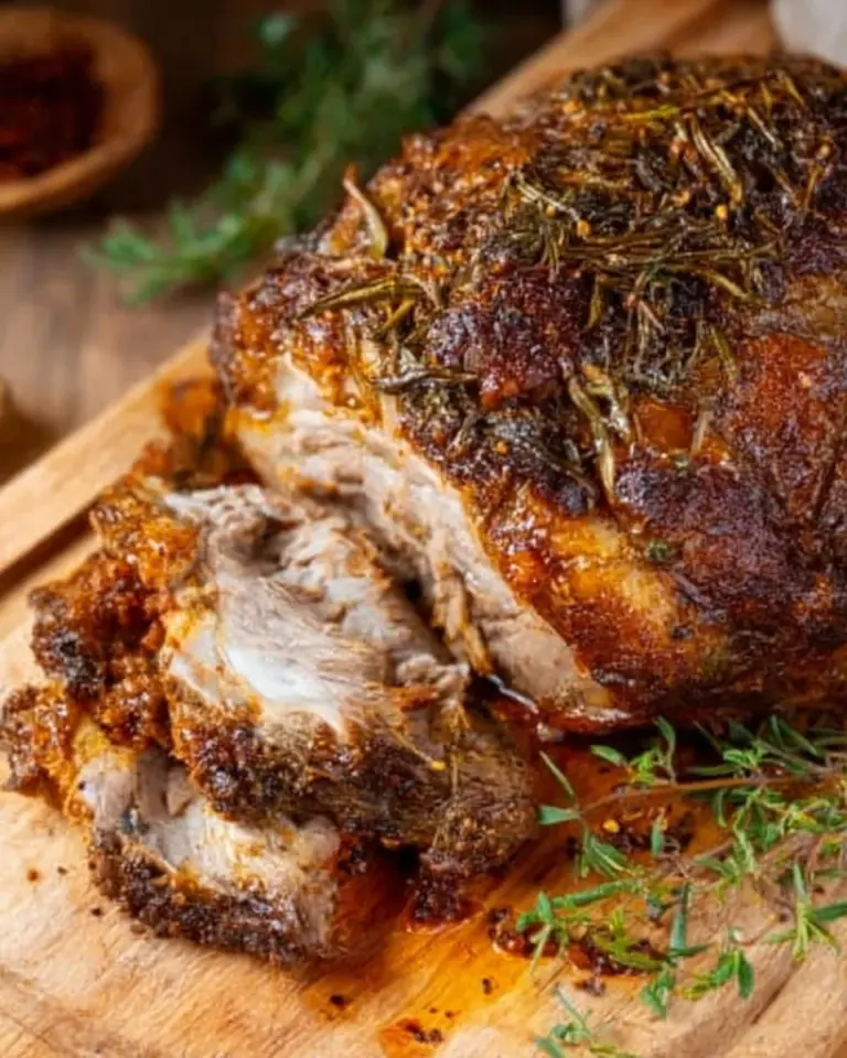 Deliciously cooked Pork Shoulder Roast served on a platter