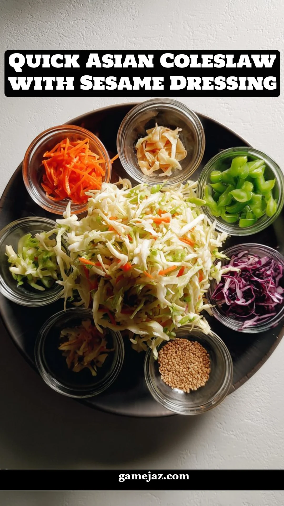 Quick Asian Coleslaw with Sesame Dressing