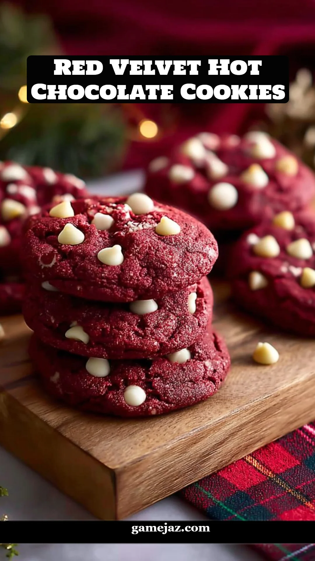 Red Velvet Hot Chocolate Cookies