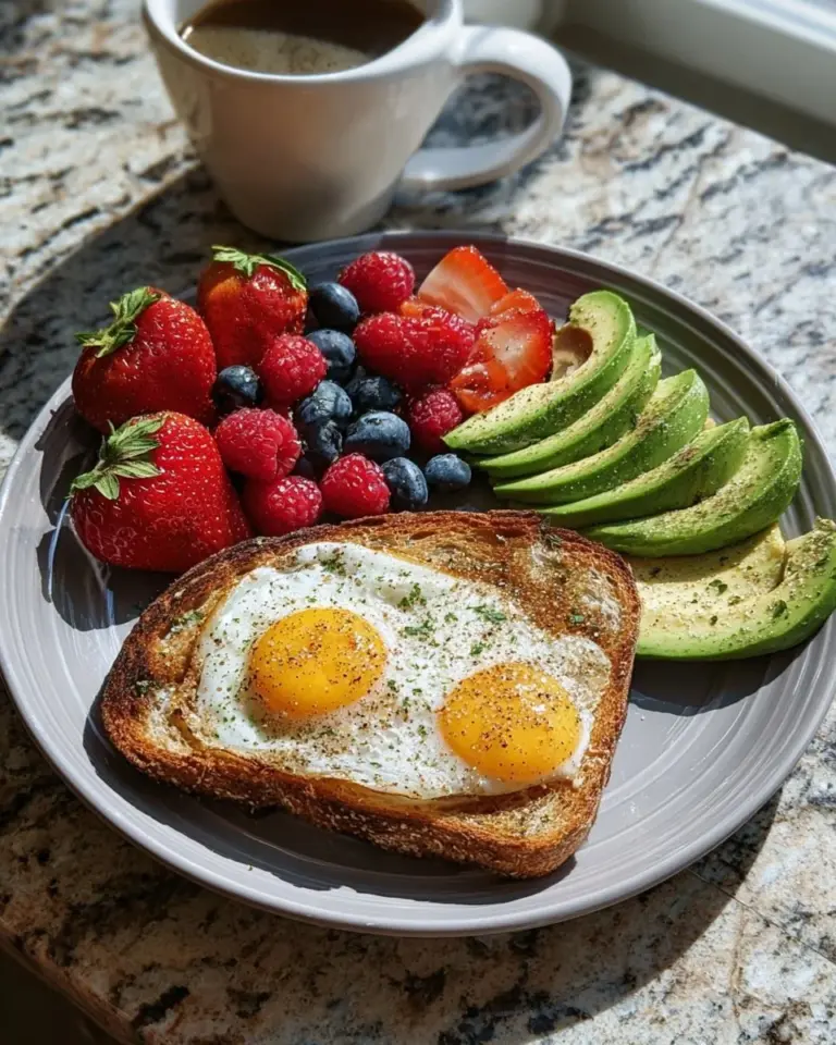 Romantic breakfast tray with coffee, pastries, and fresh fruit.