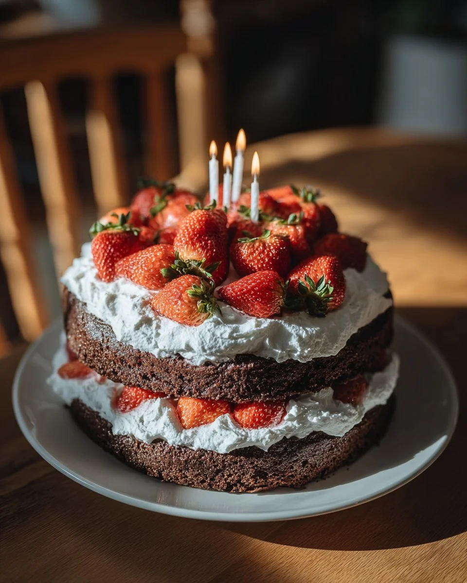 Romantic Candlelit Birthday Cake