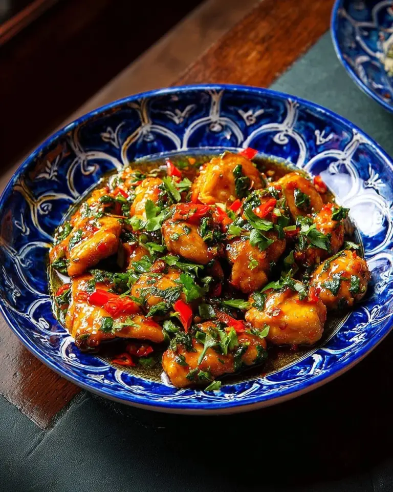 Delicious plate of scallion chicken garnished with green onions