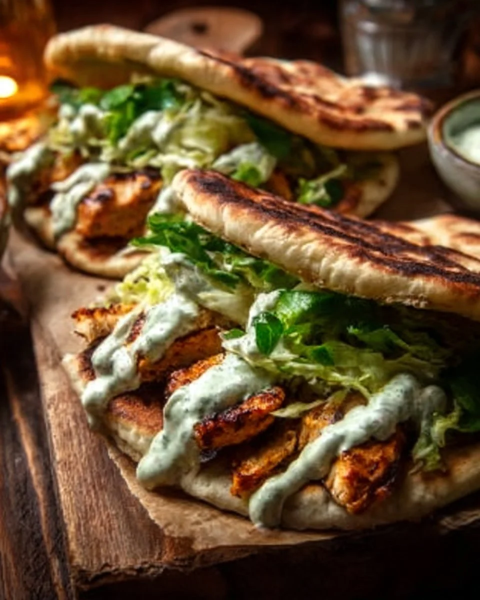 Sheet pan chicken pitas with herby ranch in a tasty and colorful presentation.