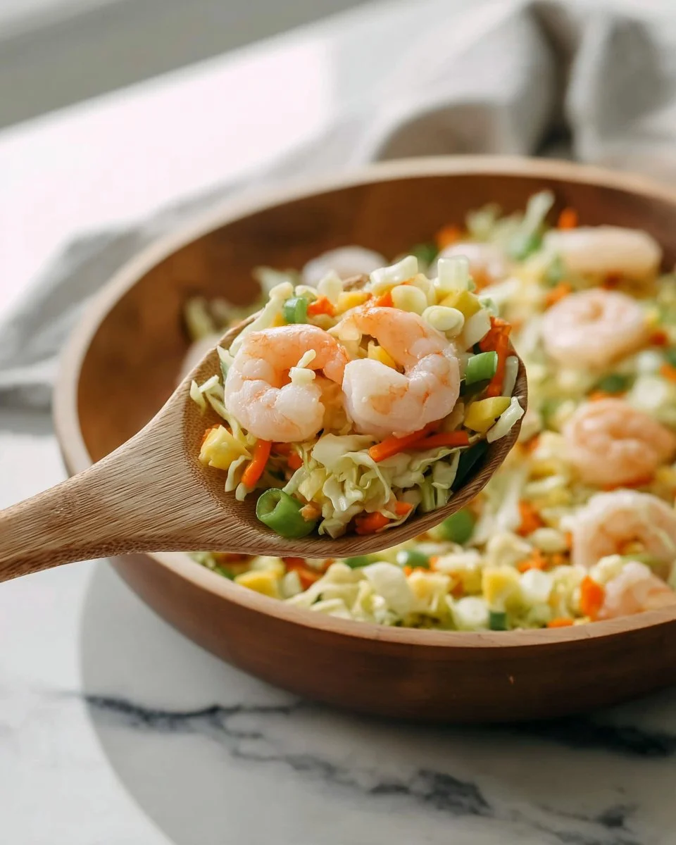 Shrimp Egg Roll in a Bowl with fresh vegetables and savory shrimp