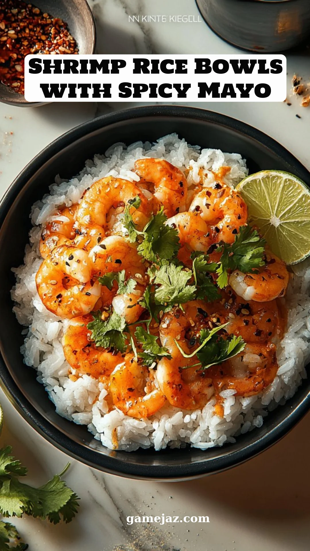 Shrimp Rice Bowls with Spicy Mayo