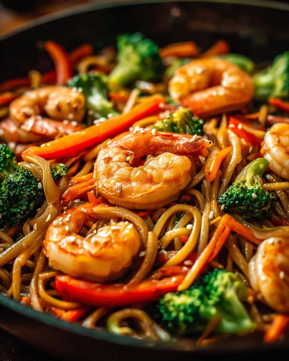 Shrimp Stir Fry with Edamame Noodles