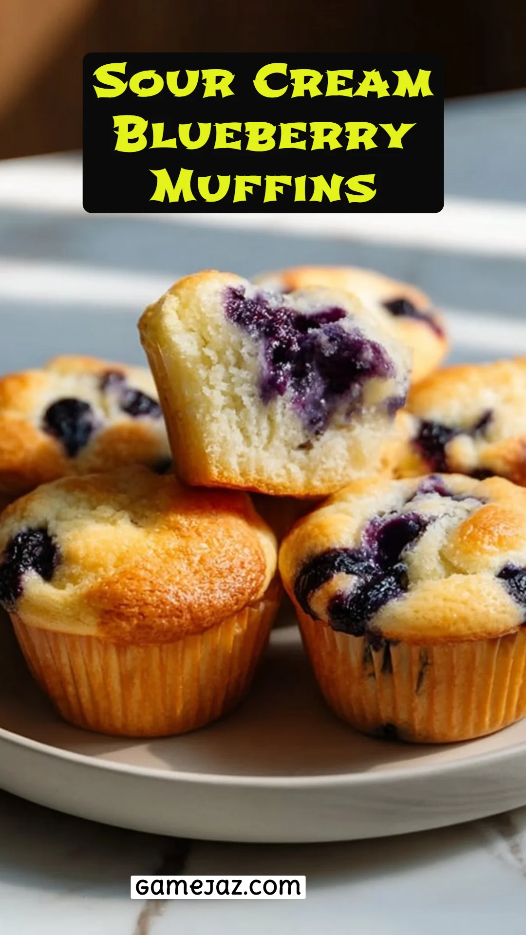 Sour Cream Blueberry Muffins