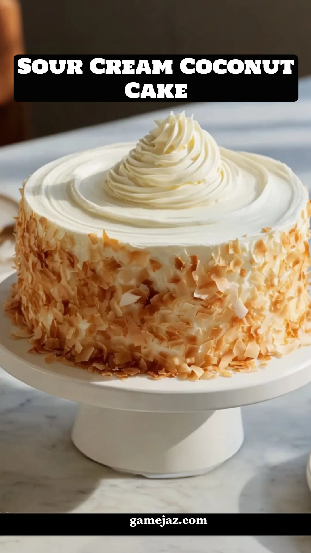 Sour Cream Coconut Cake