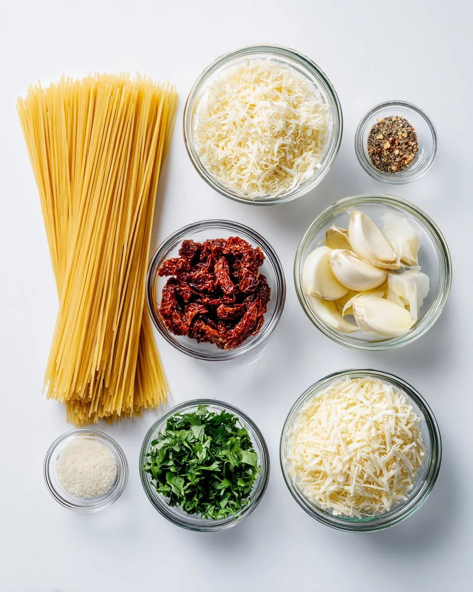 Spaghetti with Sun-Dried Tomatoes and Parmesan