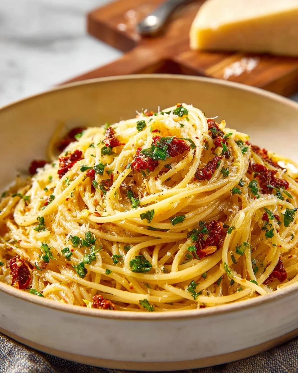 Spaghetti with Sun-Dried Tomatoes and Parmesan