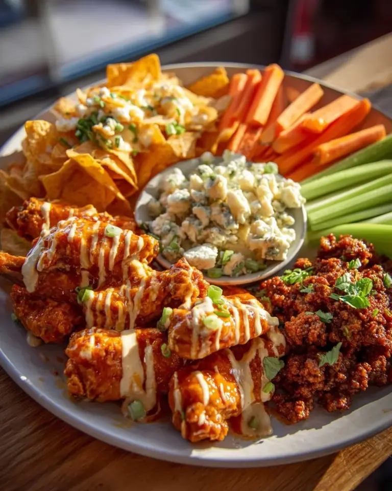 A creative Super Bowl food stadium made with various snacks and treats for game day.