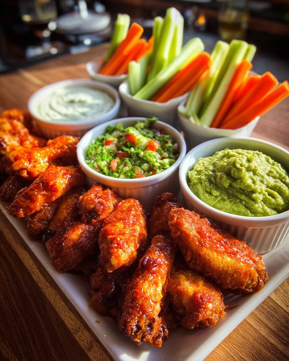 Super Bowl Party Chicken Wings and Sides