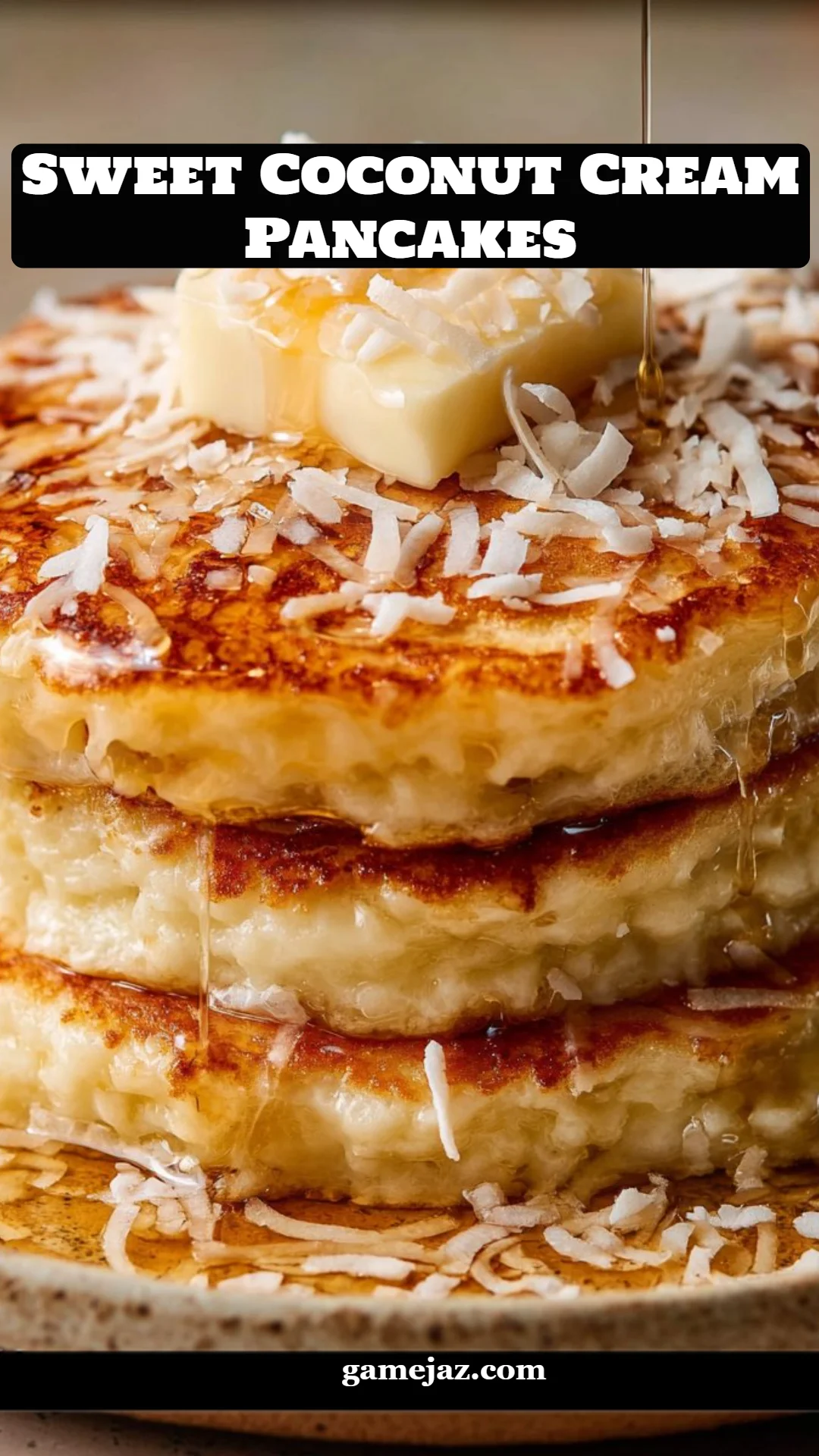 Sweet Coconut Cream Pancakes