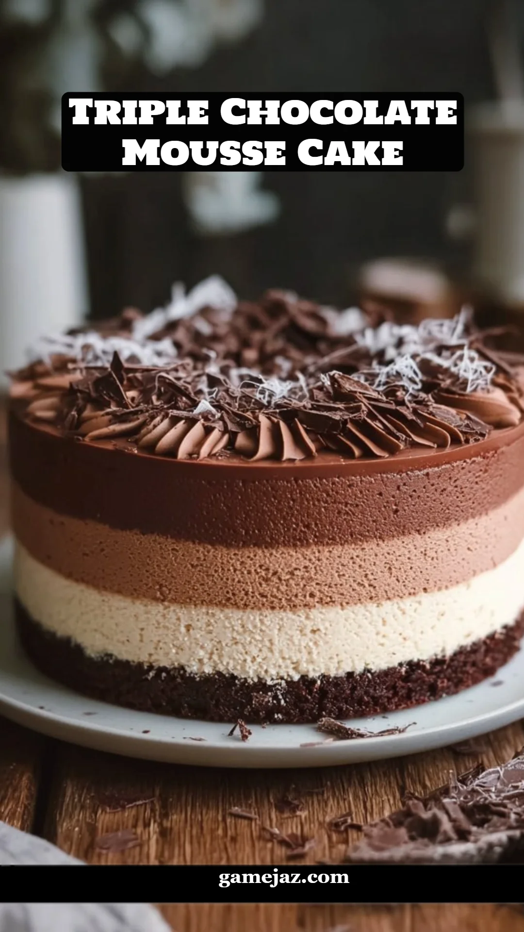 Triple Chocolate Mousse Cake