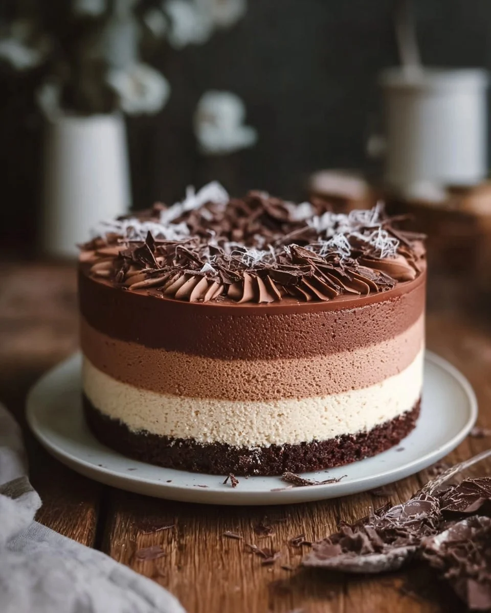 Triple Chocolate Mousse Cake