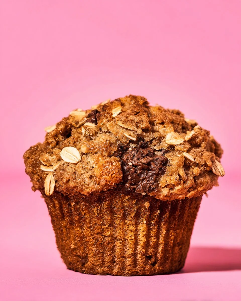 Vegan Banana Oatmeal Muffins with Streusel Topping