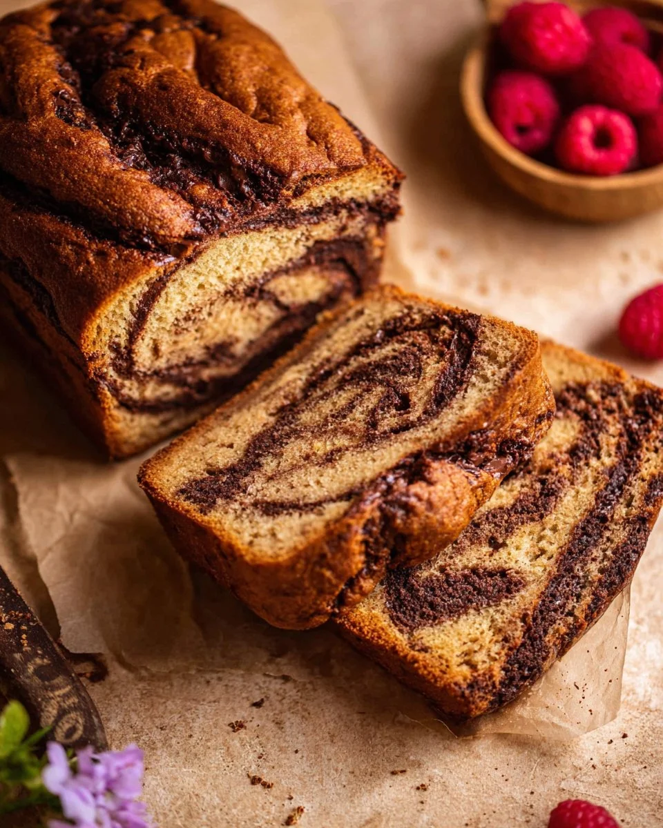 Vegan gluten-free banana bread slice on a wooden table