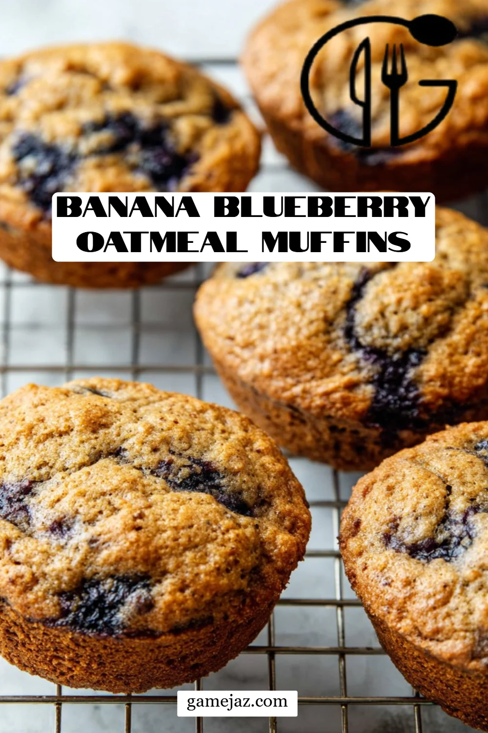 Banana Blueberry Oatmeal Muffins