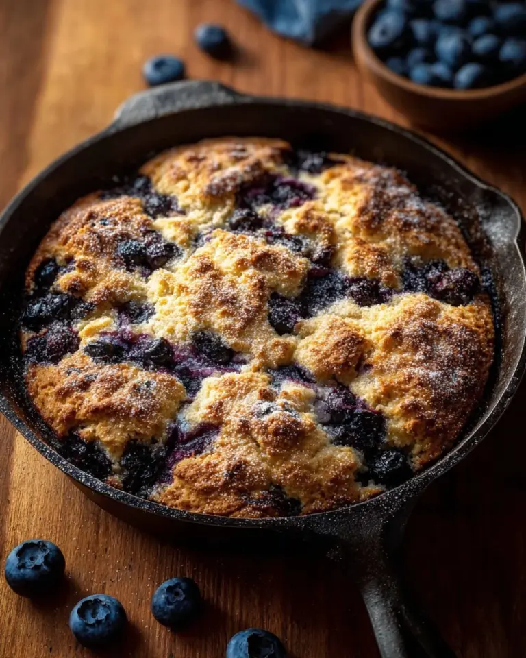 Delicious Blueberry Biscuit Bake fresh out of the oven.