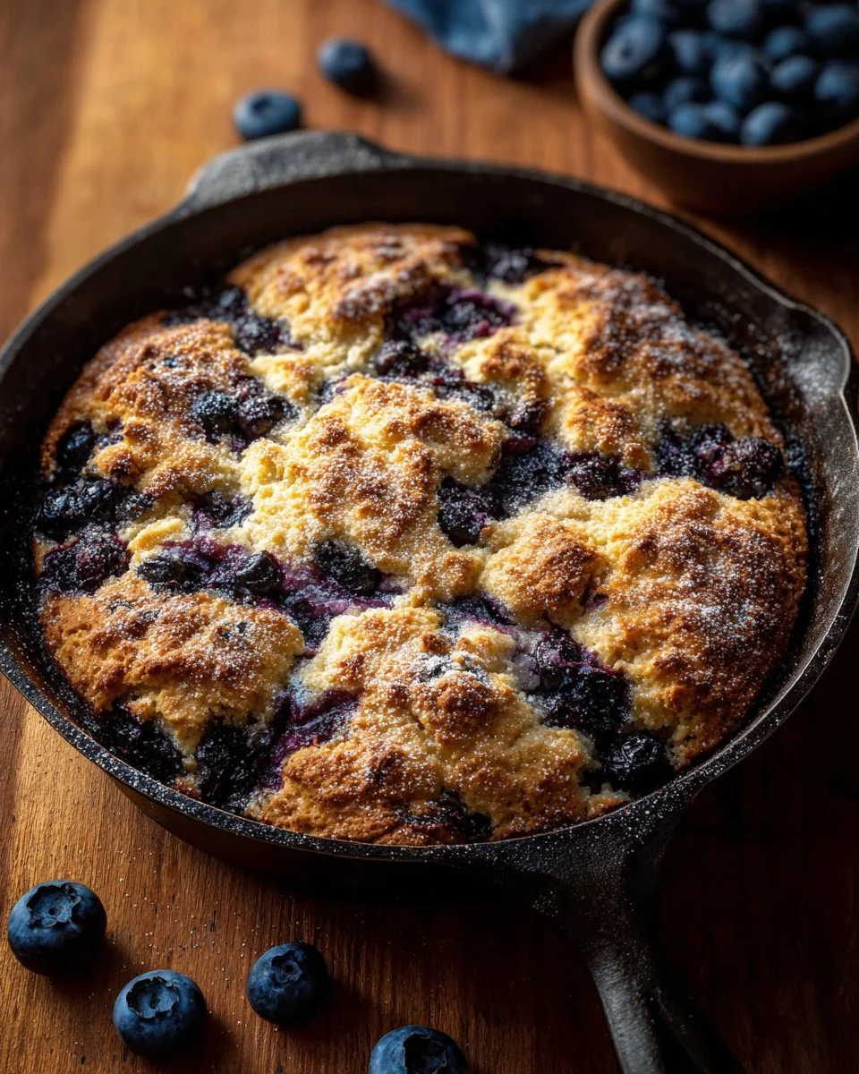 Delicious Blueberry Biscuit Bake fresh out of the oven.