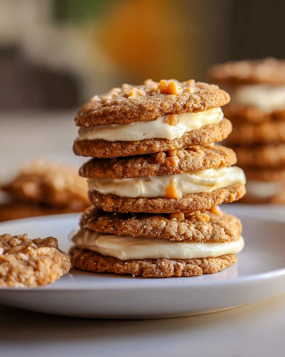 Carrot Oatmeal Cookies with Cream Cheese Frosting