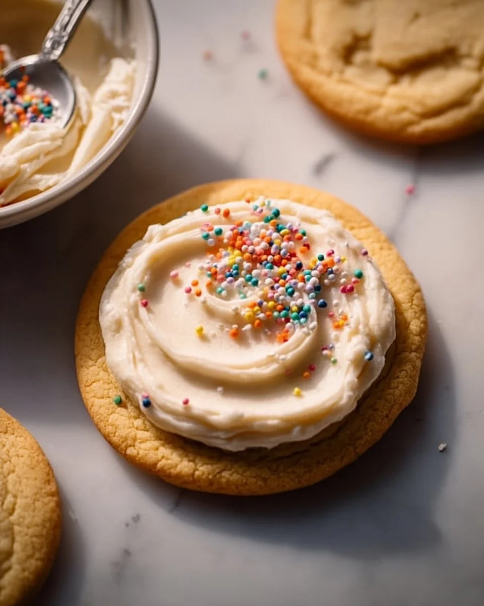 Colorful and decorated cookie frosting on freshly baked cookies.