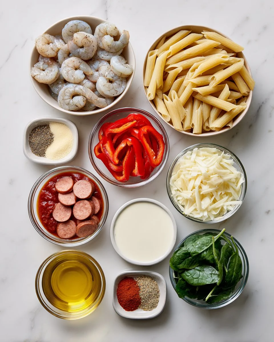 Creamy Cajun Shrimp and Sausage Pasta