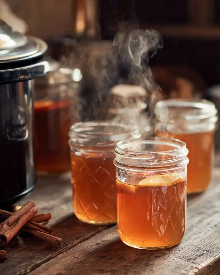 Delicious Crock Pot Apple Cider simmering with spices and apples