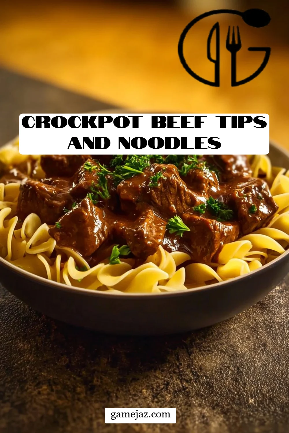 Crockpot Beef Tips and Noodles