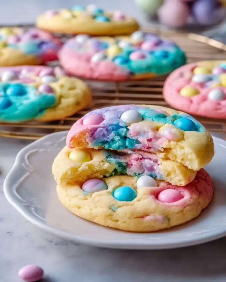 Delicious Easter Funfetti Cookies topped with colorful sprinkles.