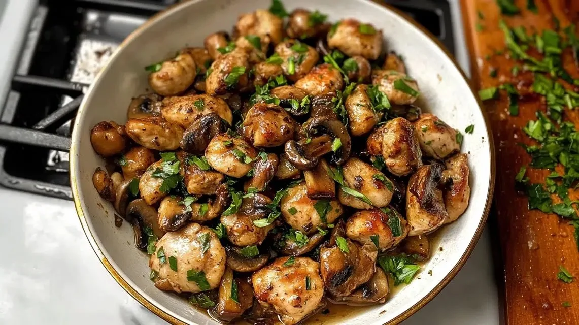 Garlic Mushroom Chicken Bites
