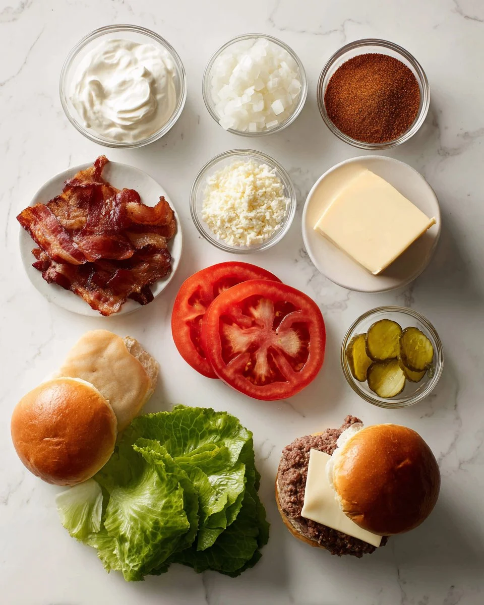 Grilled Chipotle BLT Cheeseburgers