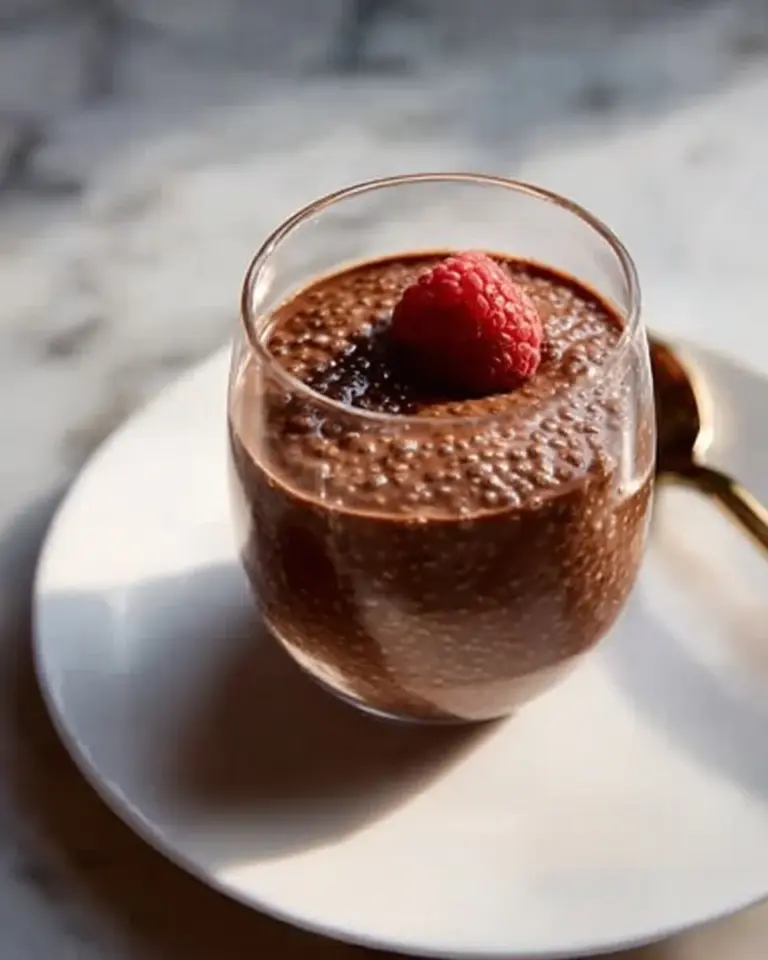 Delicious and nutritious healthy chocolate chia pudding in a bowl
