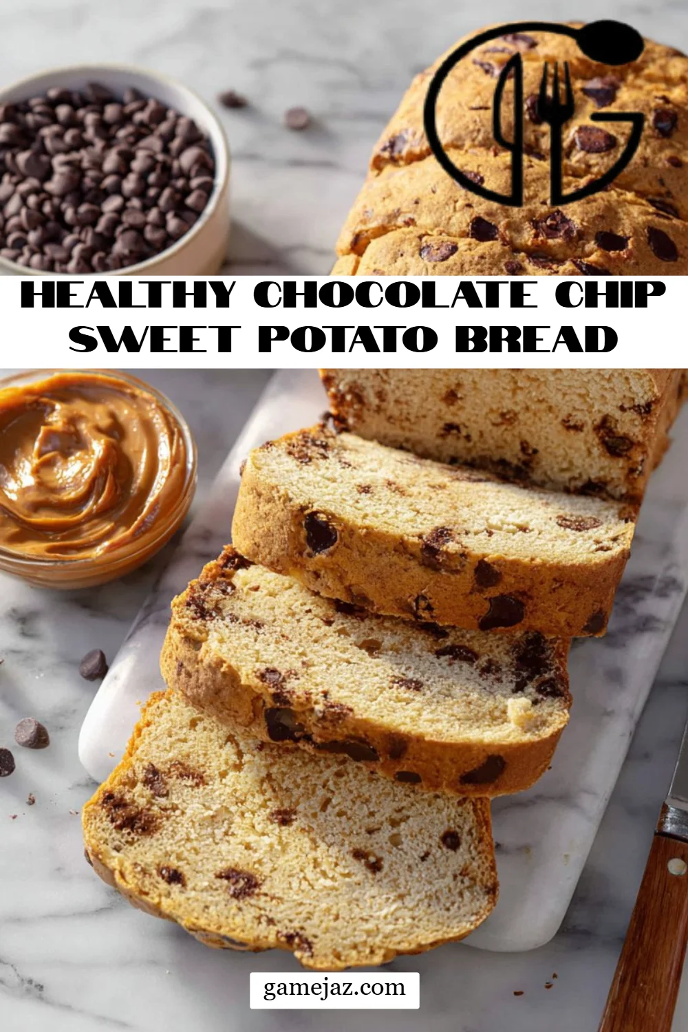 Healthy Chocolate Chip Sweet Potato Bread