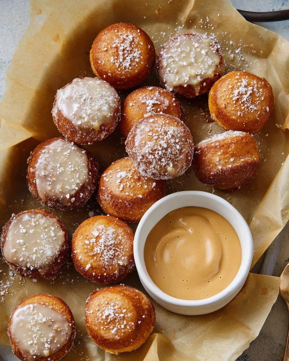 Healthy pumpkin donut holes drizzled with maple glaze