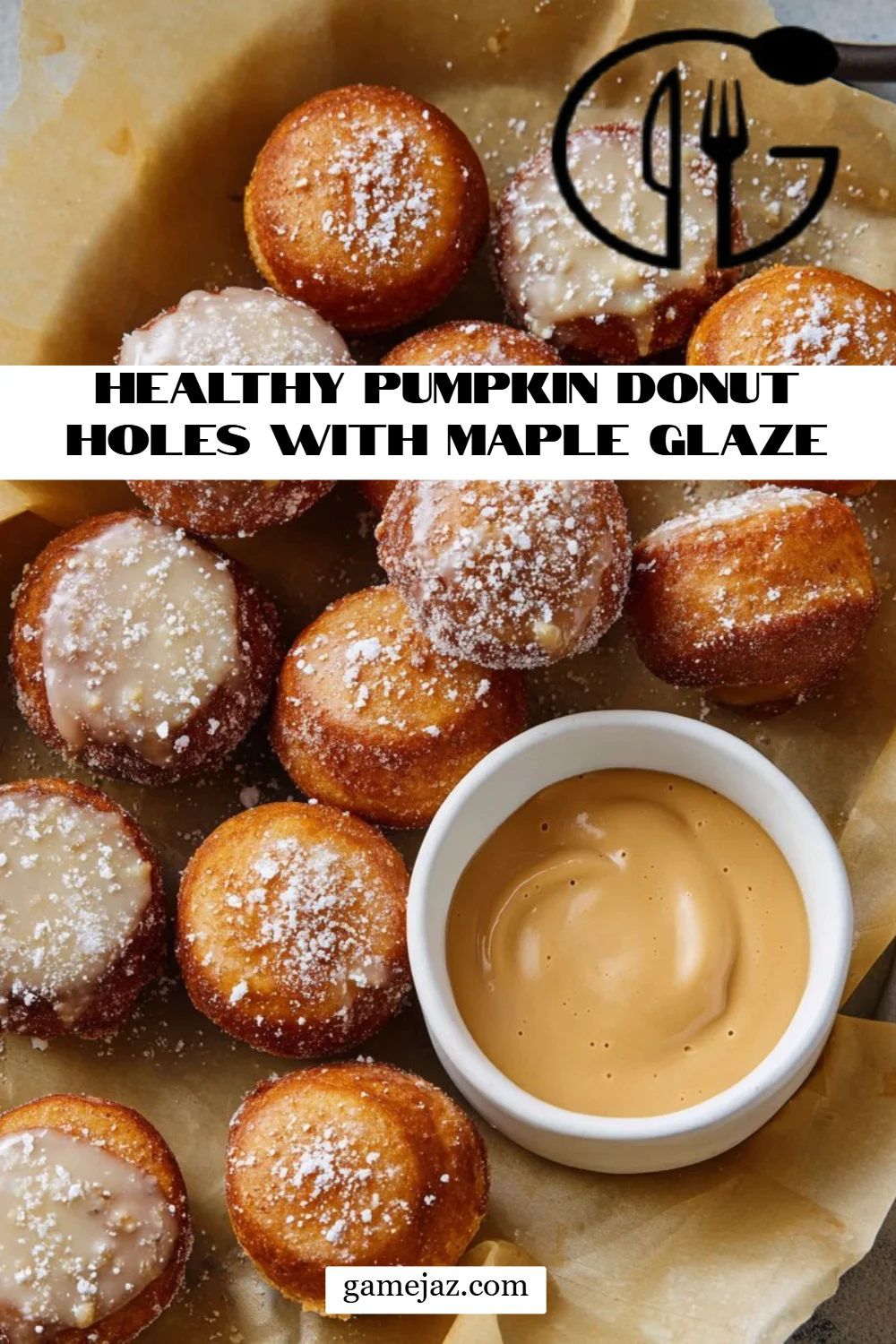 Healthy Pumpkin Donut Holes with Maple Glaze