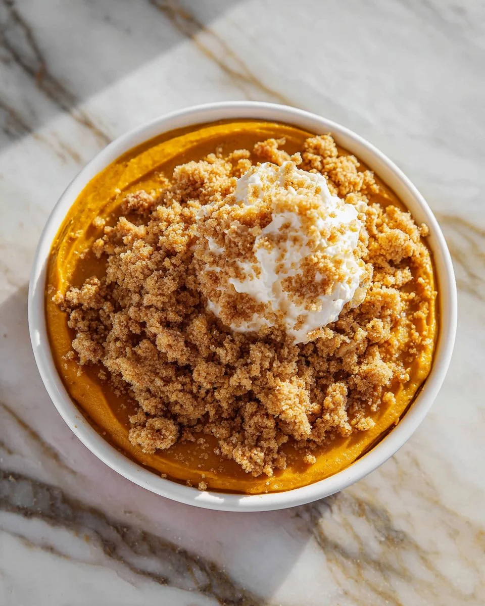 A deliciously decorated healthy pumpkin mug cake in a cozy kitchen setting.