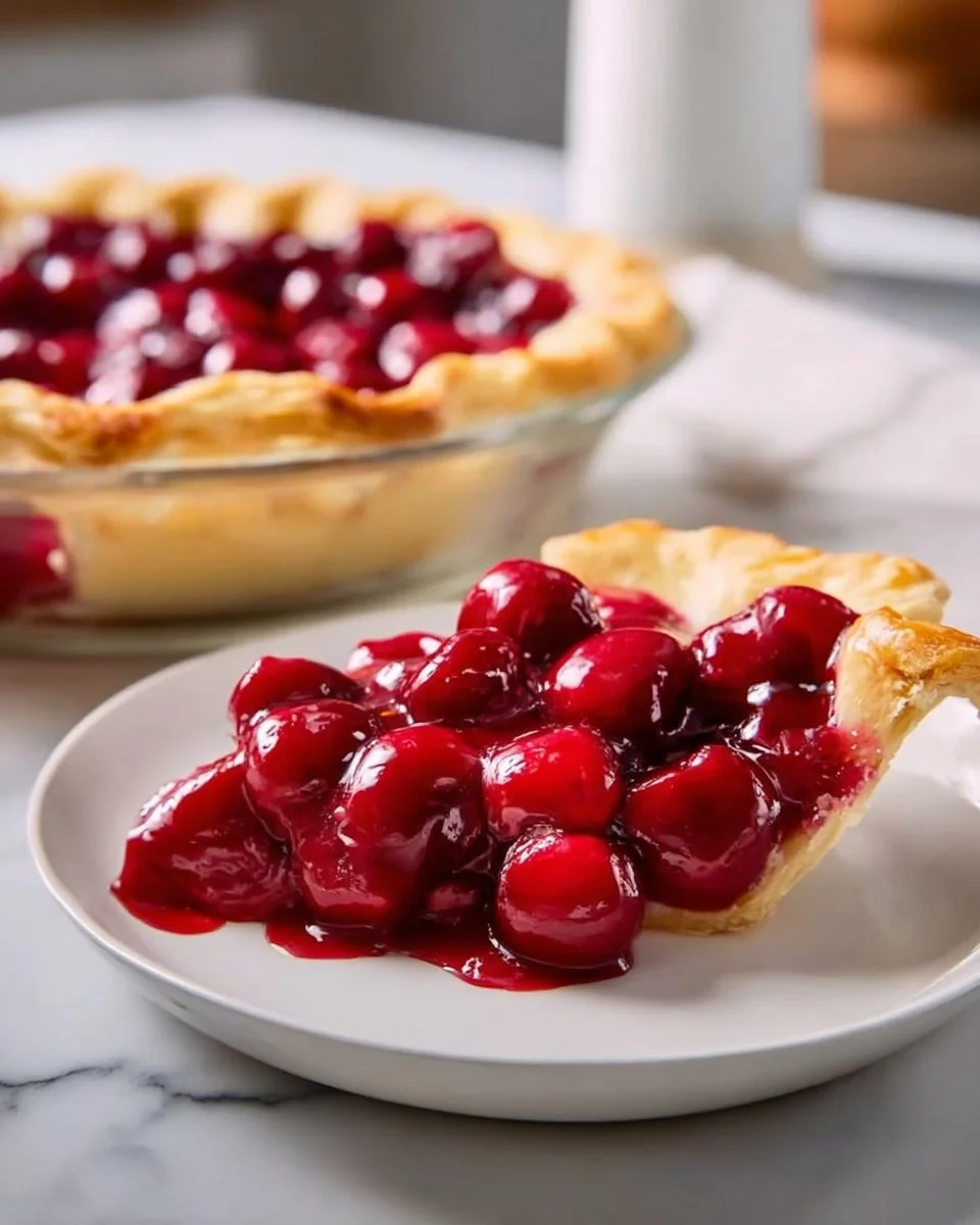 Delicious homemade cherry pie filling in a bowl with fresh cherries