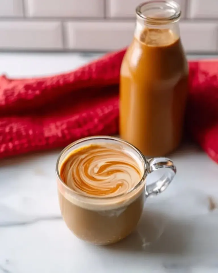 Homemade coffee creamer in a glass jar with ingredients