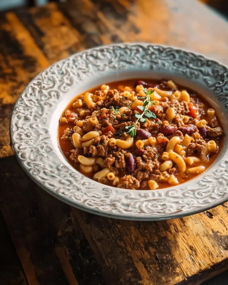 Delicious homemade pasta and bean soup served in a bowl with fresh herbs