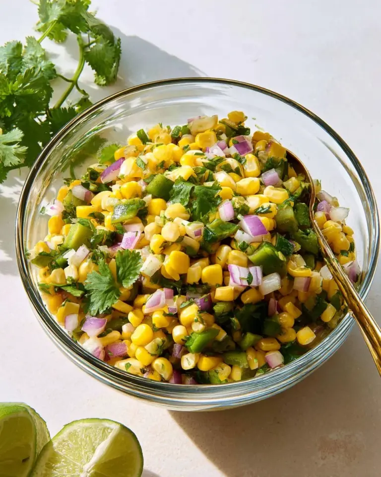Bowl of Roasted Chili Corn Salsa inspired by Chipotle's recipe