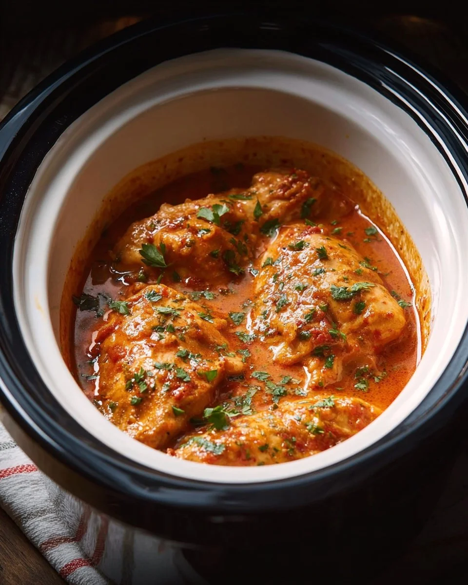 Slow Cooker Creamy Tomato Basil Chicken