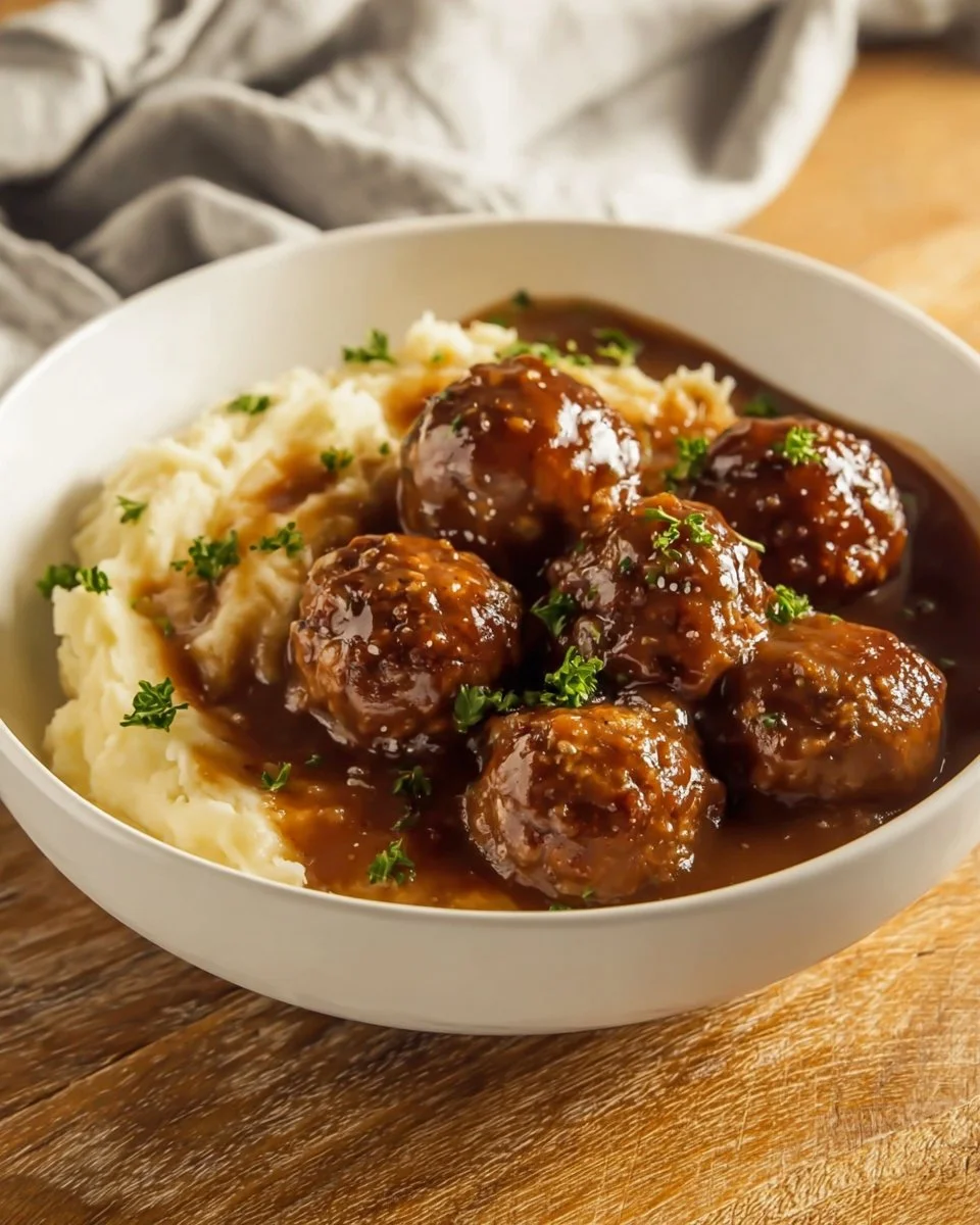 Slow Cooker Meatballs in Gravy