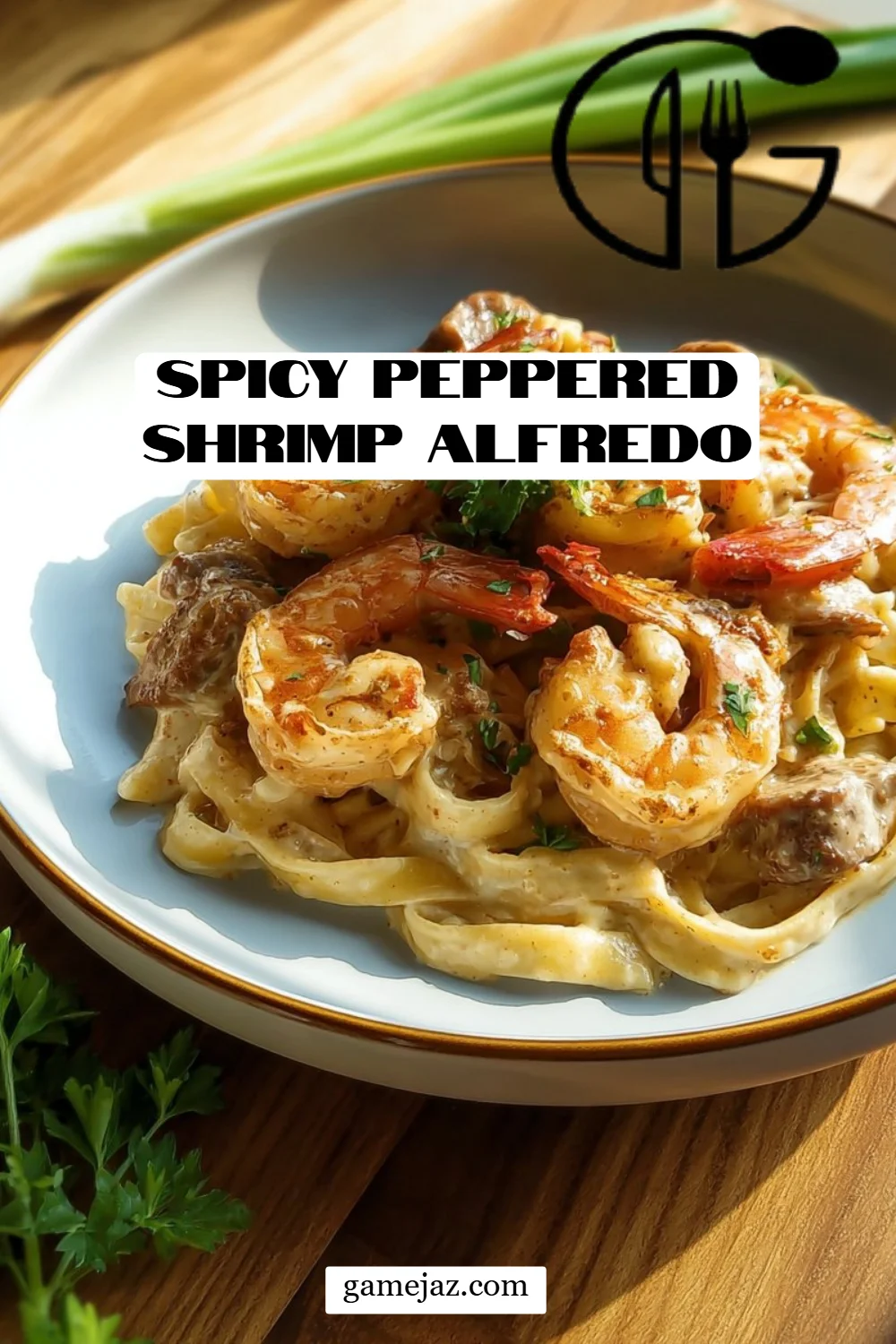 Spicy Peppered Shrimp Alfredo