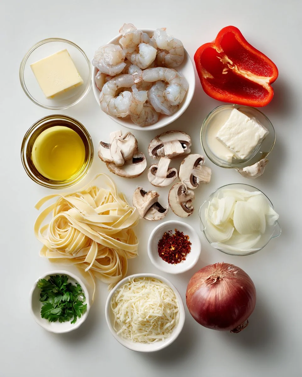 Spicy Peppered Shrimp Alfredo